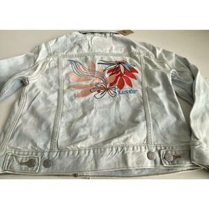 Levi’s Women’s 29944153 Embroidered Ex Boyfriend Jean Denim Trucker Jacket Sz S